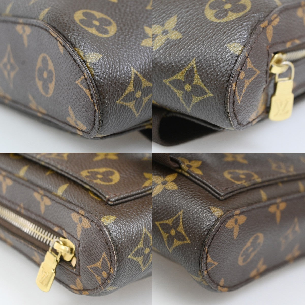 Louis Vuitton Geronimos Monogram Brown Canvas Clutche & Pouche Bag (Pre-Owned)