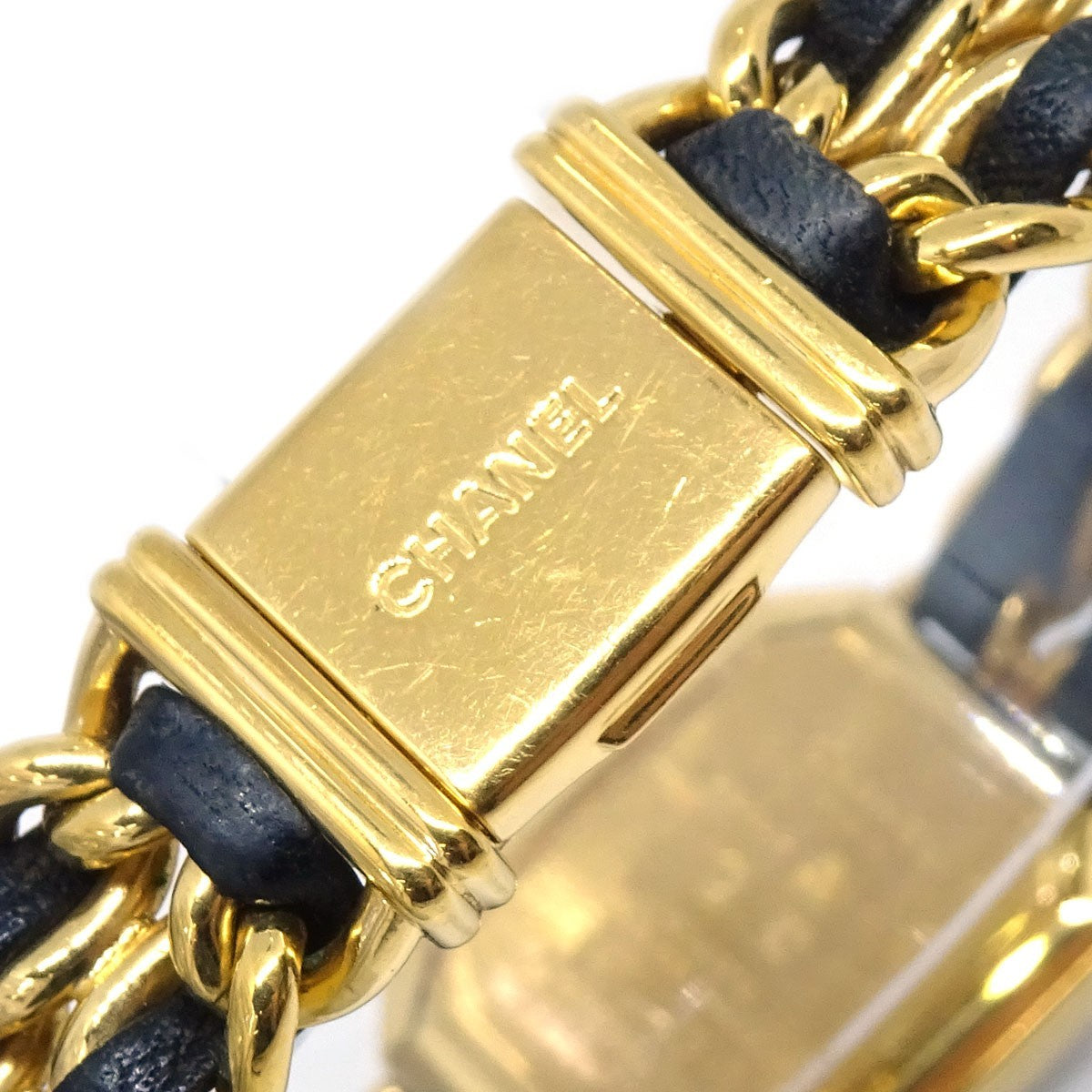 Chanel Premiere Rock Quartz Plated Metal And Leather Watch (Pre-Owned)
