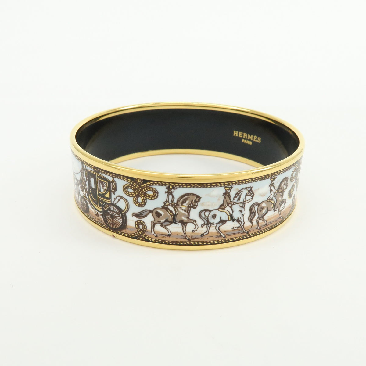 Hermes Caleche Bangle Enamel Multicolour Gold_Plated Bracelet Jewelry (Pre-Owned)