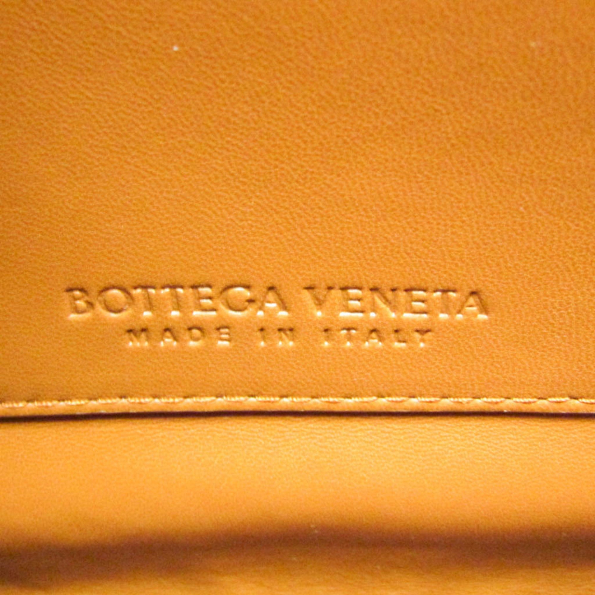 Bottega Veneta Mount Leather Orange Leather Shoulder Bag Bag (Pre-Owned)