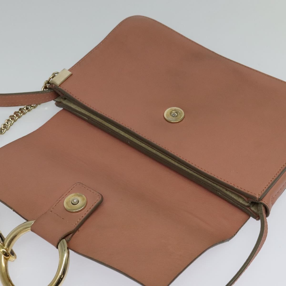 Chloe Faye Leather And Suede Pink Leather Shoulder Bag Bag (Pre-Owned)