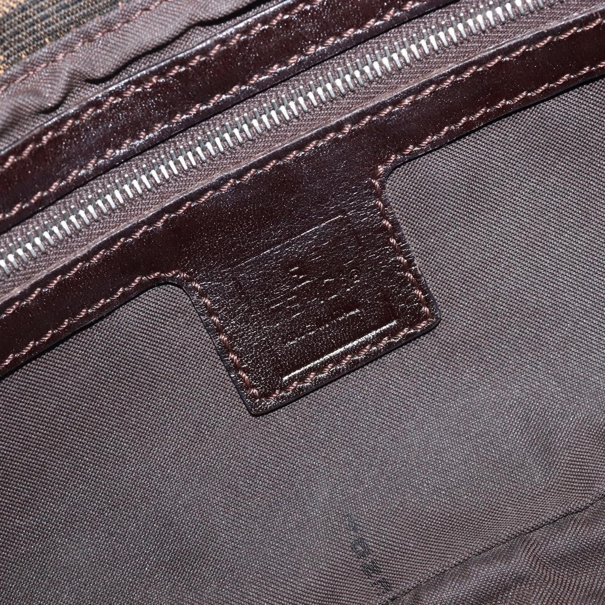 Fendi Mamma Baguette Zucca Jacquard Velvet Brown Canvas Shoulder Bag Bag (Pre-Owned)