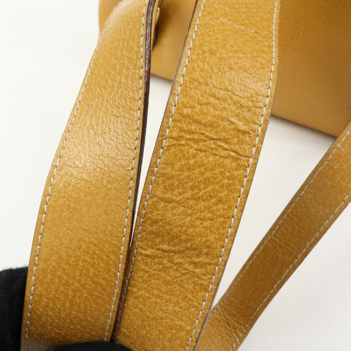 Gucci Vintage Bamboo Leather Yellow Leather Backpack Bag (Pre-Owned)