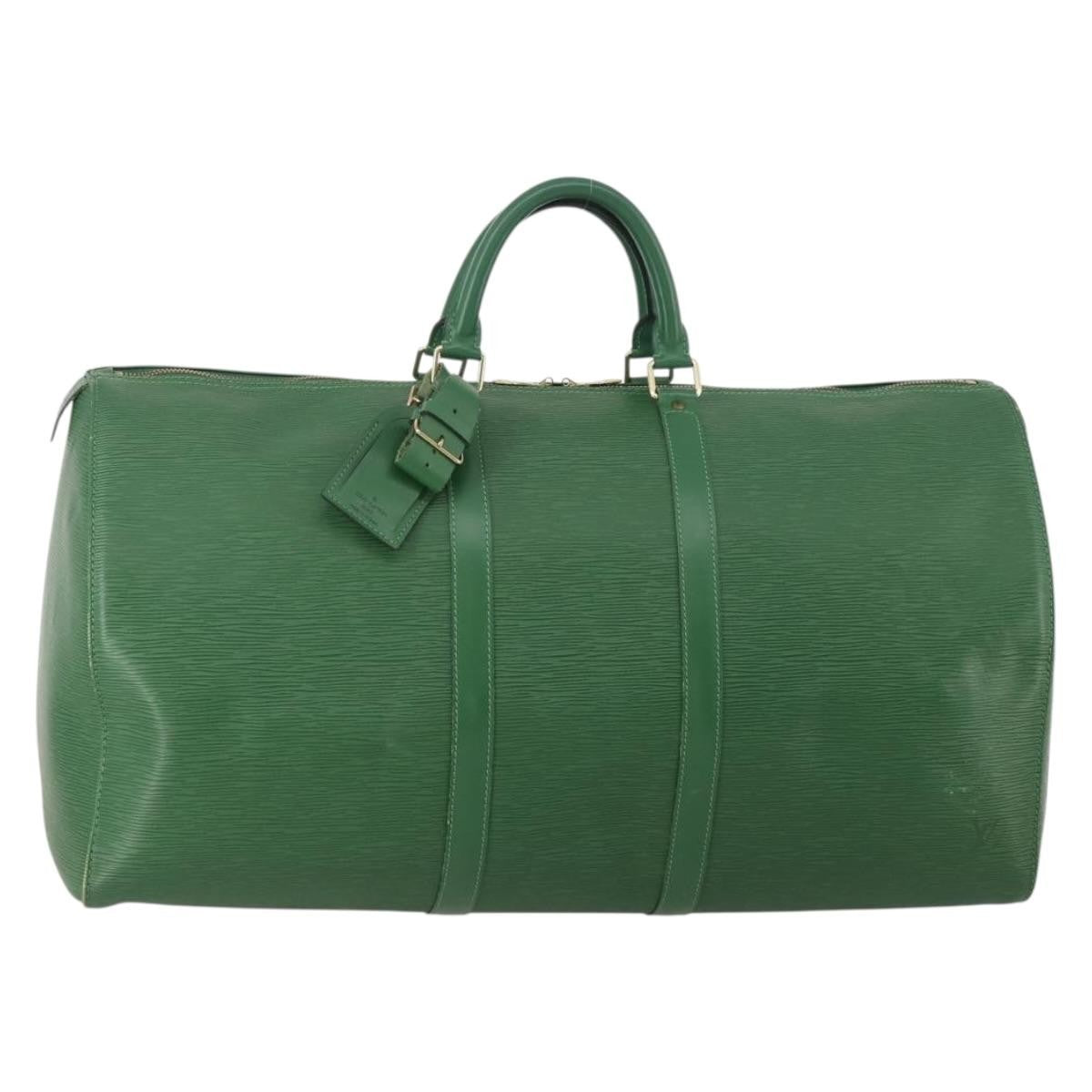 Louis Vuitton Keepall Bag Epi Leather Green Leather Travel Bag Bag (Pre-Owned)