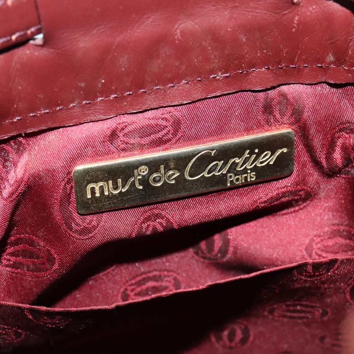 Cartier Must De Cartier Leather Burgundy Leather Shoulder Bag Bag (Pre-Owned)