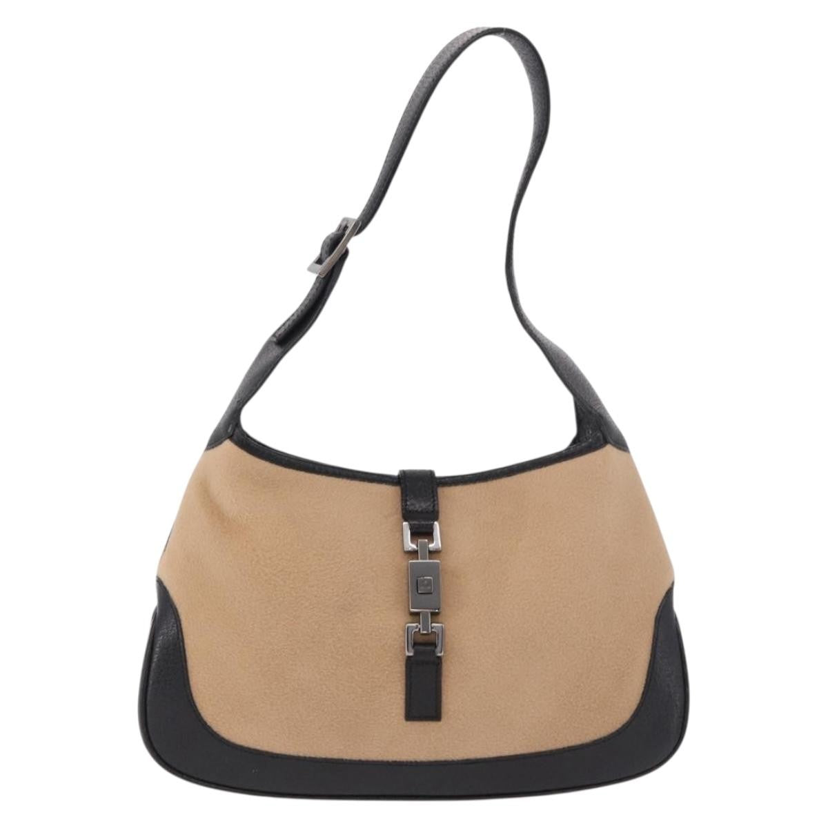 Gucci Jackie Hobo Gg Canvas And Leather Beige Cotton Shoulder Bag Bag (Pre-Owned)