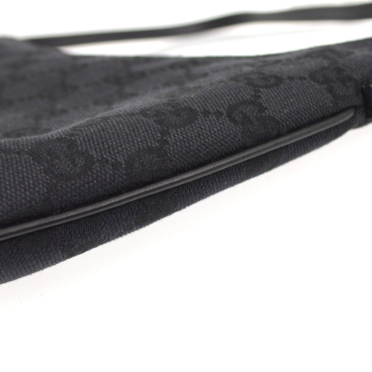 Gucci Zip Gg Denim Black Canvas Crossbody Bag Bag (Pre-Owned)