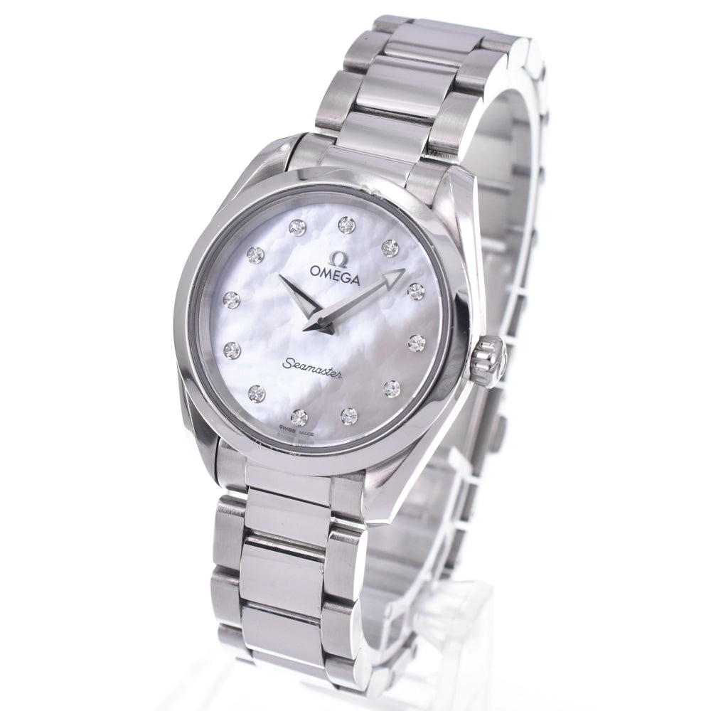 Omega Seamaster Aqua Terra 150M Quartz Stainless Steel With Diamond Markers And Mother Of Pearl Watch (Pre-Owned)