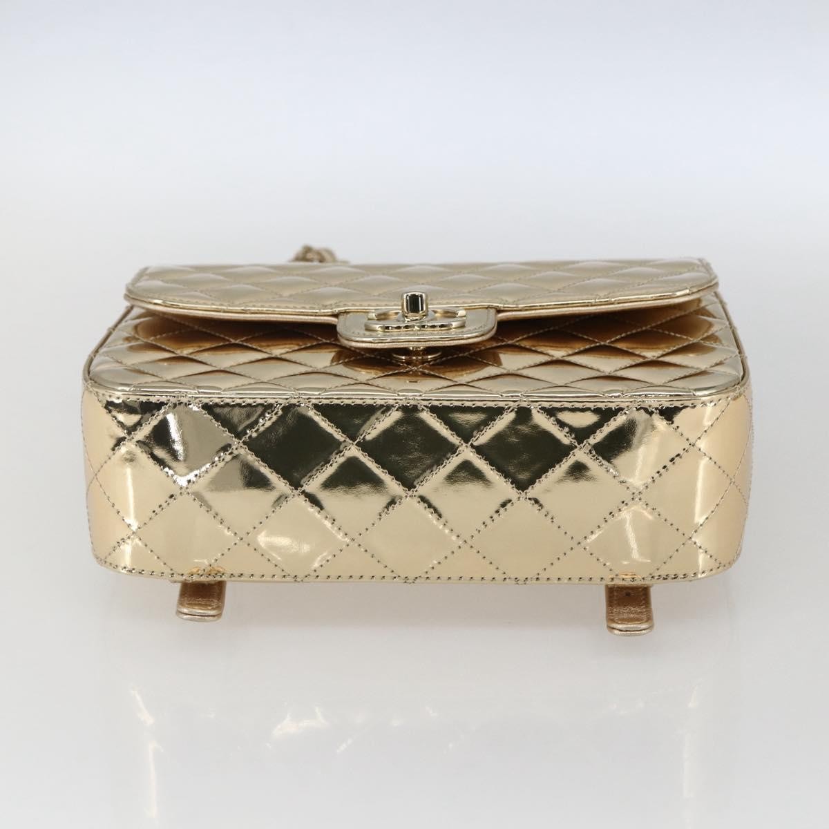 Chanel Hollywood Boulevard Backpack With Star Coin Purse Quilted Metallic Leather Gold Patent_Leather Backpack Bag (Pre-Owned)