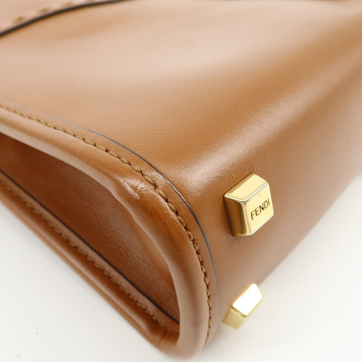 Fendi Sunshine Shopper Leather Brown Leather Tote Bag Bag (Pre-Owned)
