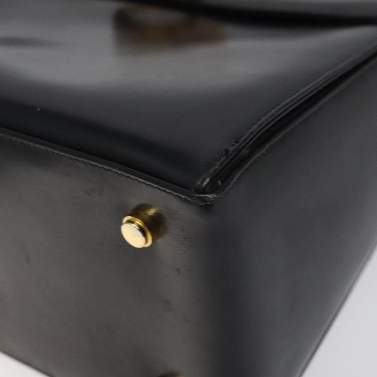 Salvatore Ferragamo Convertible Top Handle Leather Black Leather Handbag (Pre-Owned)