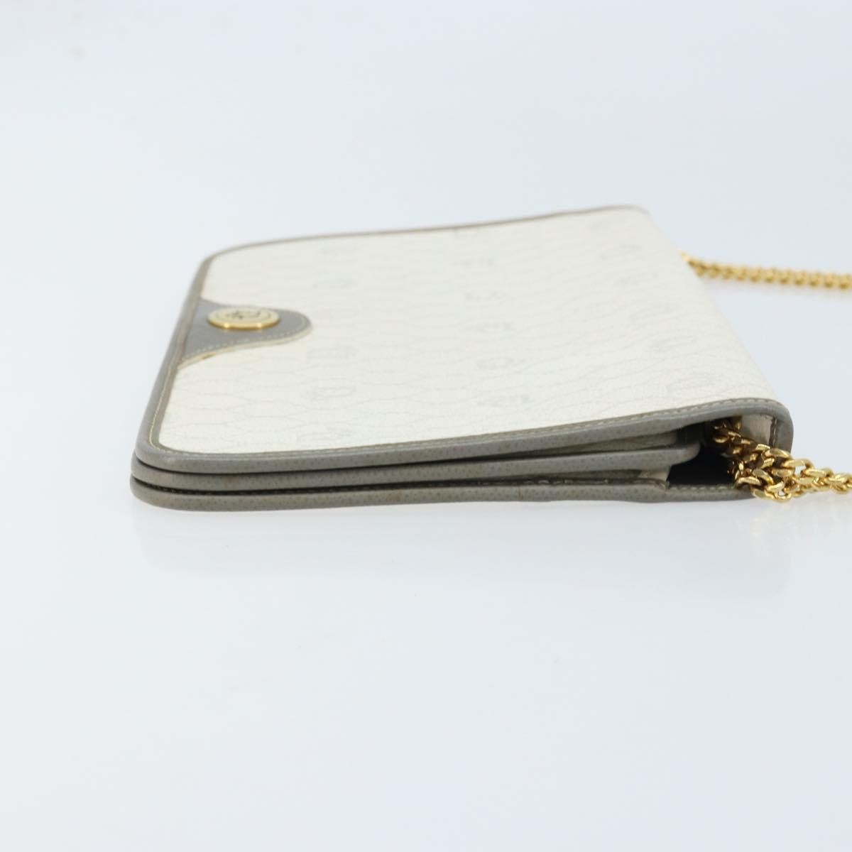 Christian Dior Vintage Honeycomb Zip Coated Canvas White Canvas Clutche & Pouche Bag (Pre-Owned)