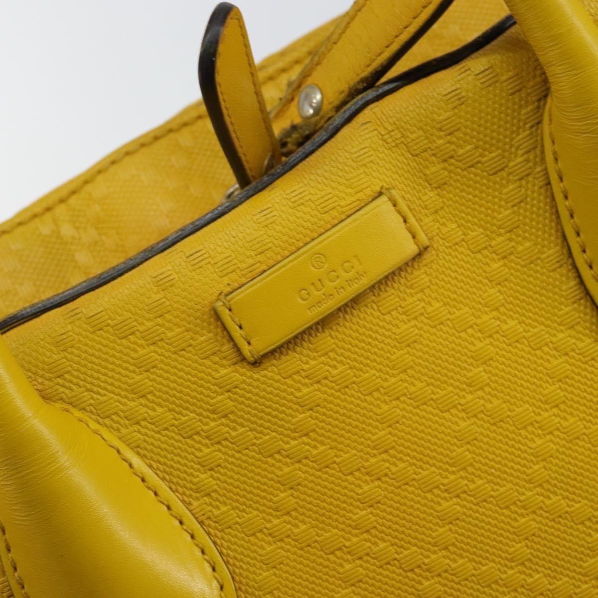 Gucci Bright Top Handle Diamante Leather Yellow Leather Handbag (Pre-Owned)