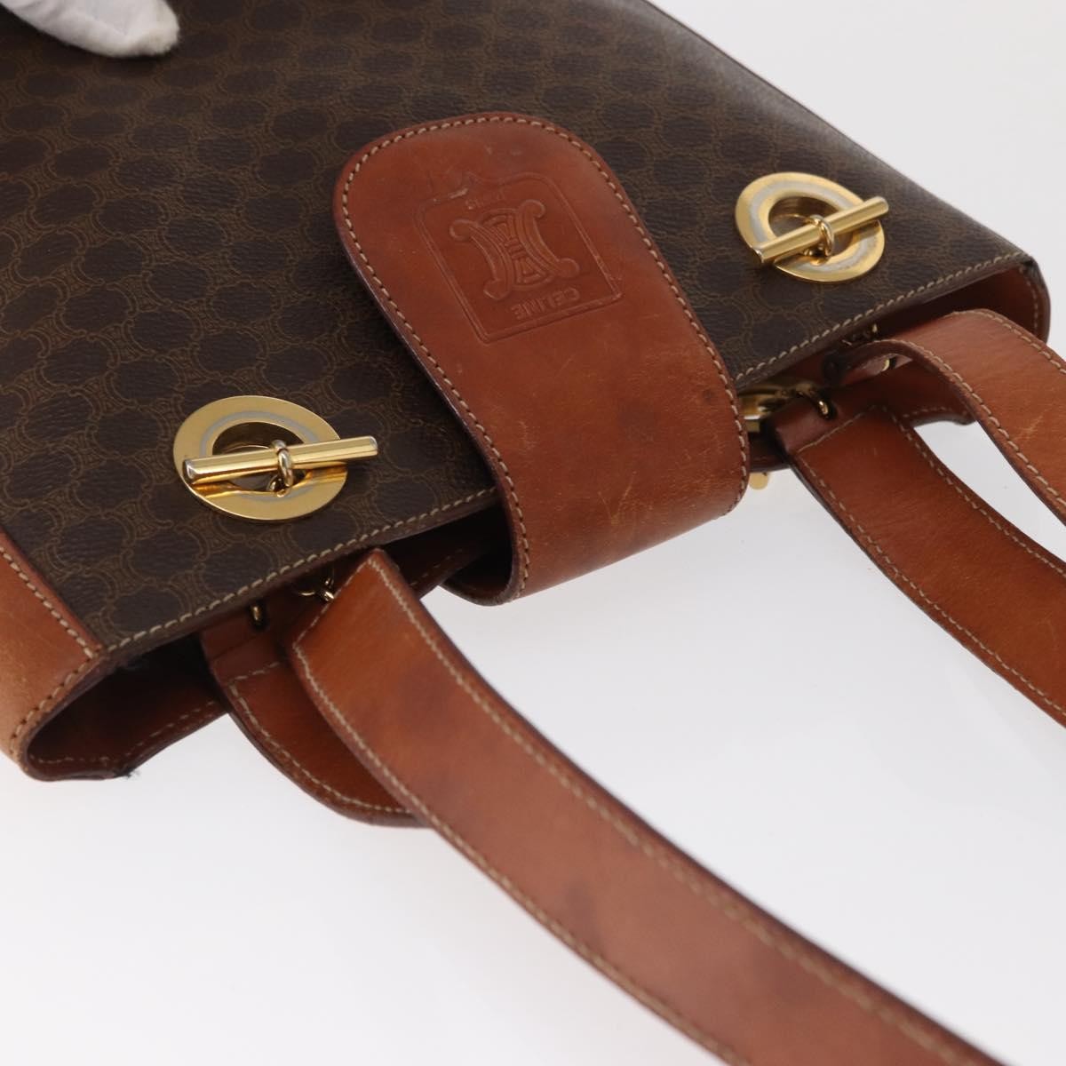 Celine Vintage Macadam Canvas Brown Canvas Backpack Bag (Pre-Owned)