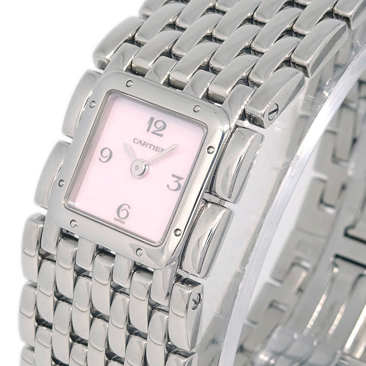 Cartier Panthere Ruban Quartz Stainless Steel And Mother Of Pearl Watch (Pre-Owned)