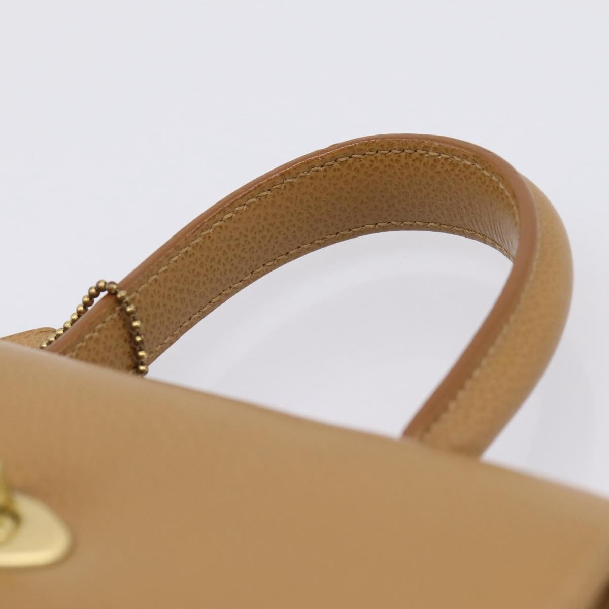 Coach Handbag Sling Beige Leather Handbag (Pre-Owned)