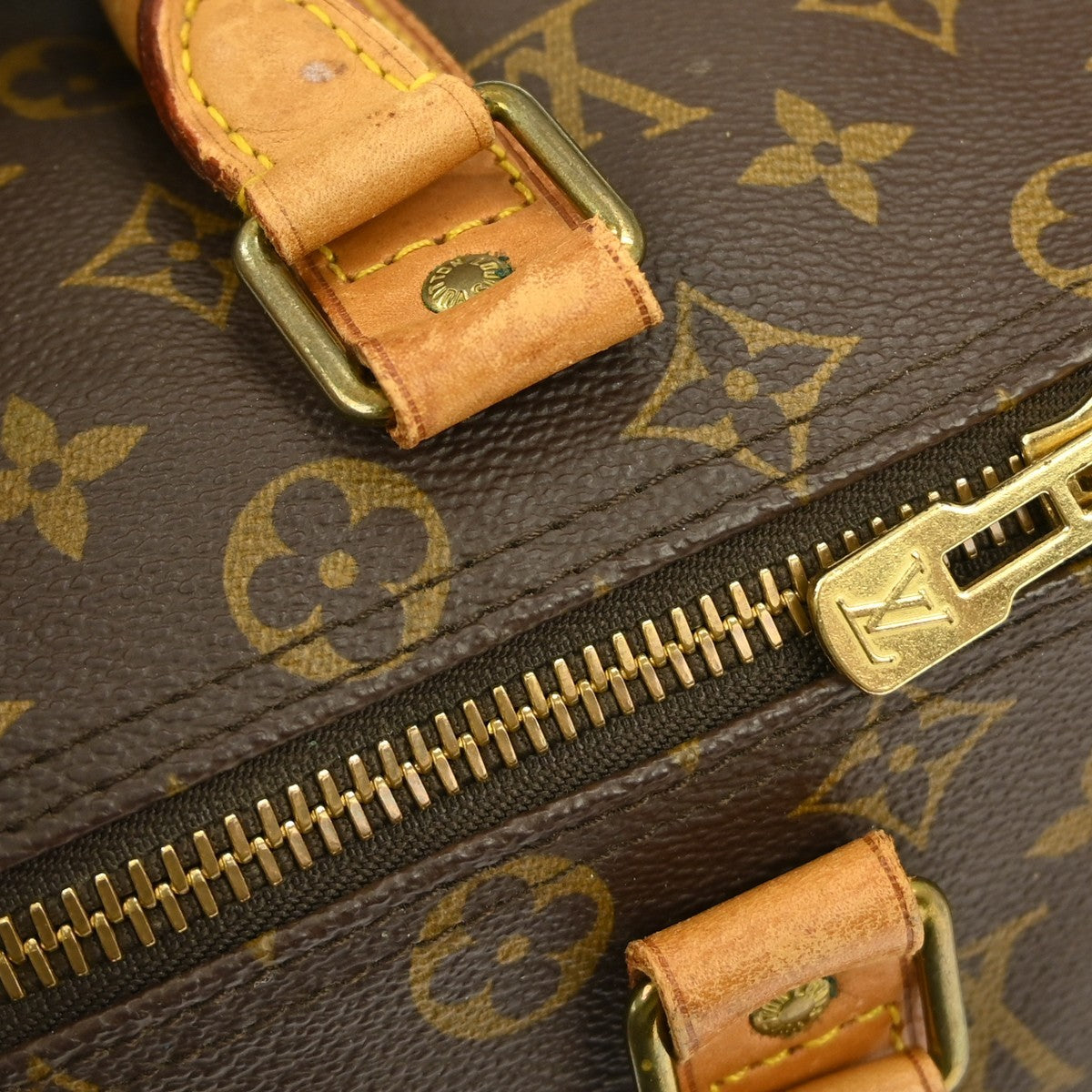 Louis Vuitton Keepall Bandoulière Monogram Brown Canvas Travel Bag Bag (Pre-Owned)