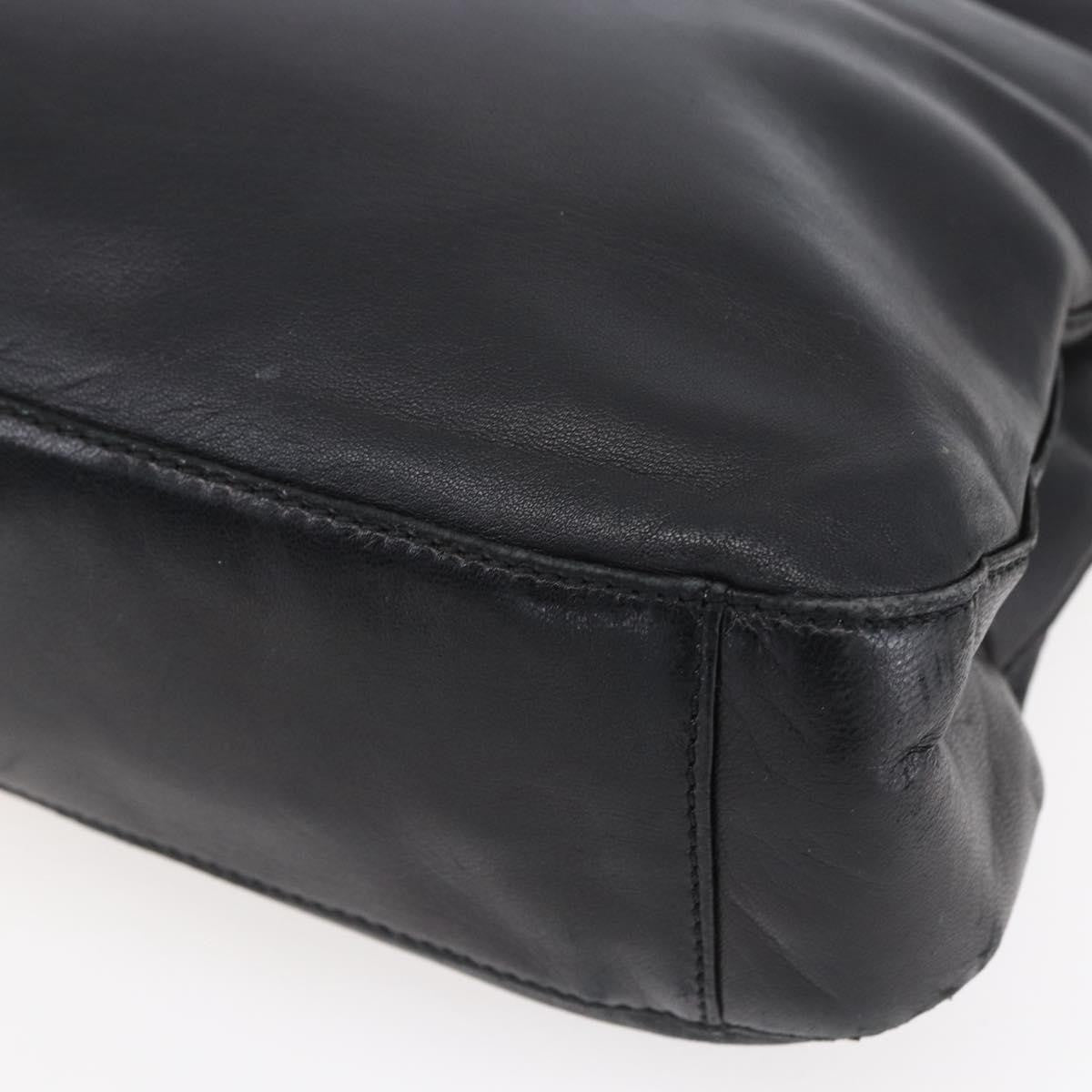 Loewe Anagram Leather Black Leather Shoulder Bag Bag (Pre-Owned)