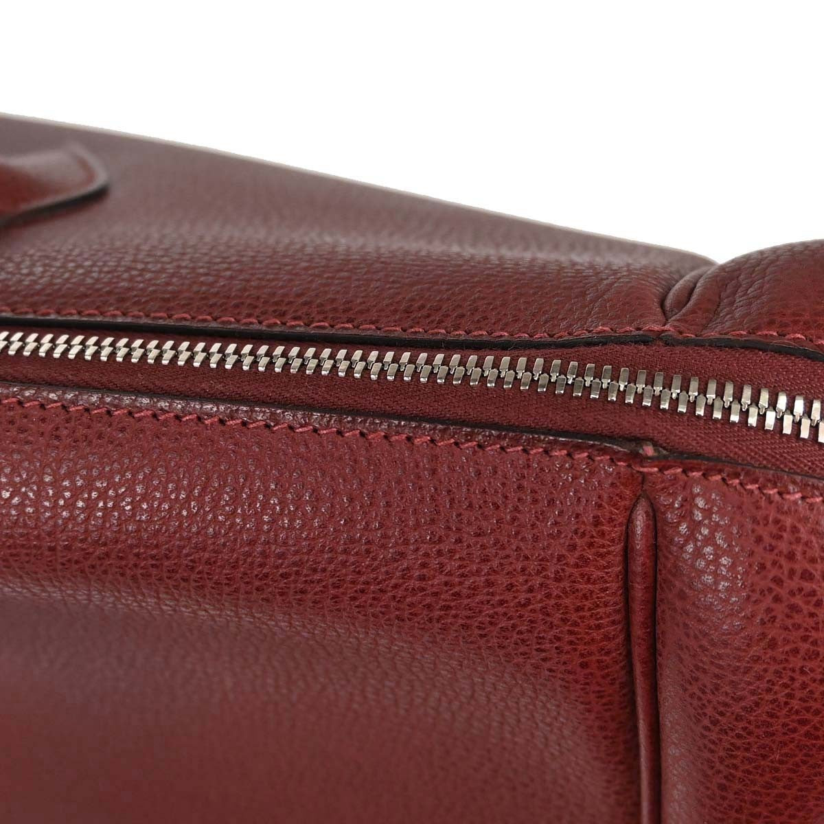 Hermes Paris-Bombay Vache Liegee Burgundy Leather Handbag (Pre-Owned)