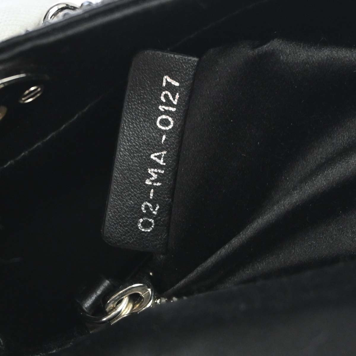 Christian Dior Lady Dior Black Satin And Bead Embroidery Black Satin Handbag (Pre-Owned)