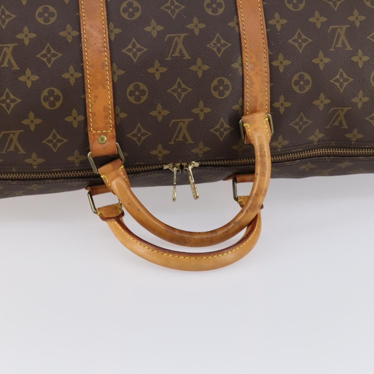 Louis Vuitton Keepall Bandouliere Monogram Canvas Brown Canvas Travel Bag Bag (Pre-Owned)