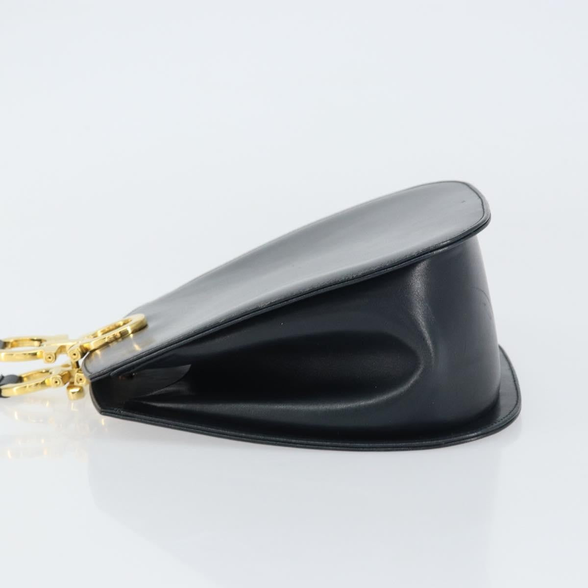 Salvatore Ferragamo Gancini Leather Navy Leather Shoulder Bag Bag (Pre-Owned)