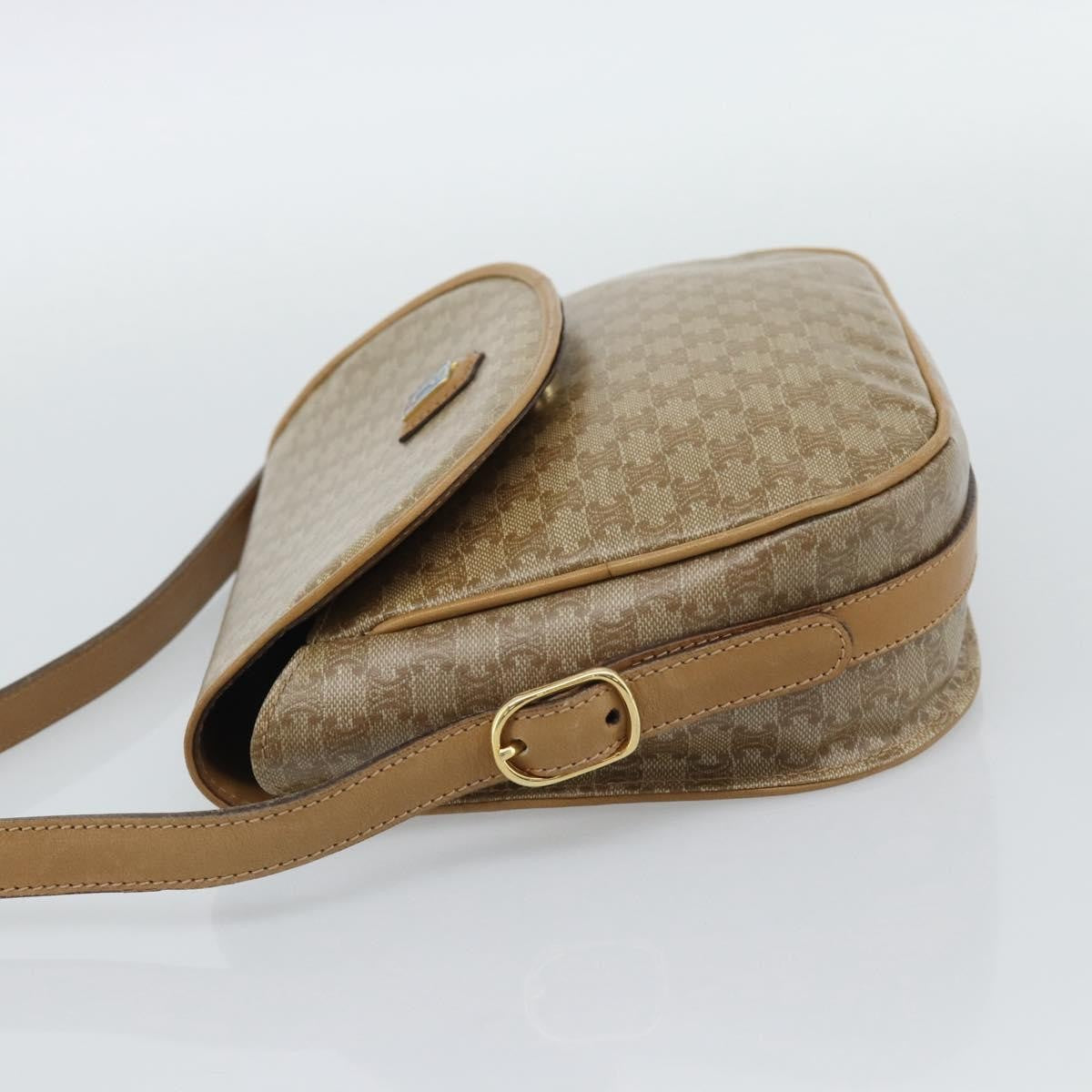 Celine Vintage Macadam Canvas Beige Canvas Shoulder Bag Bag (Pre-Owned)