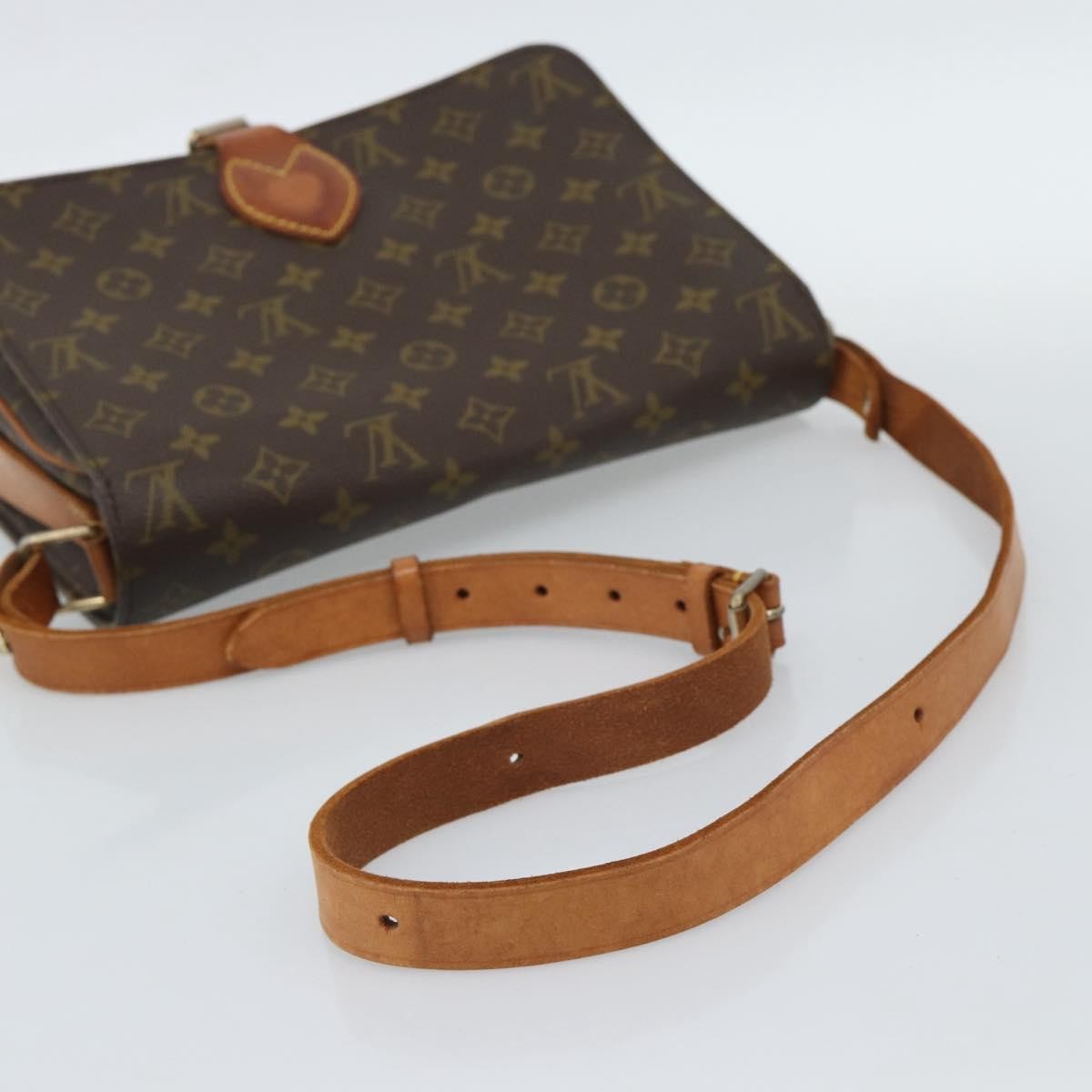 Louis Vuitton Cartouchiere Monogram Canvas Brown Canvas Shoulder Bag Bag (Pre-Owned)