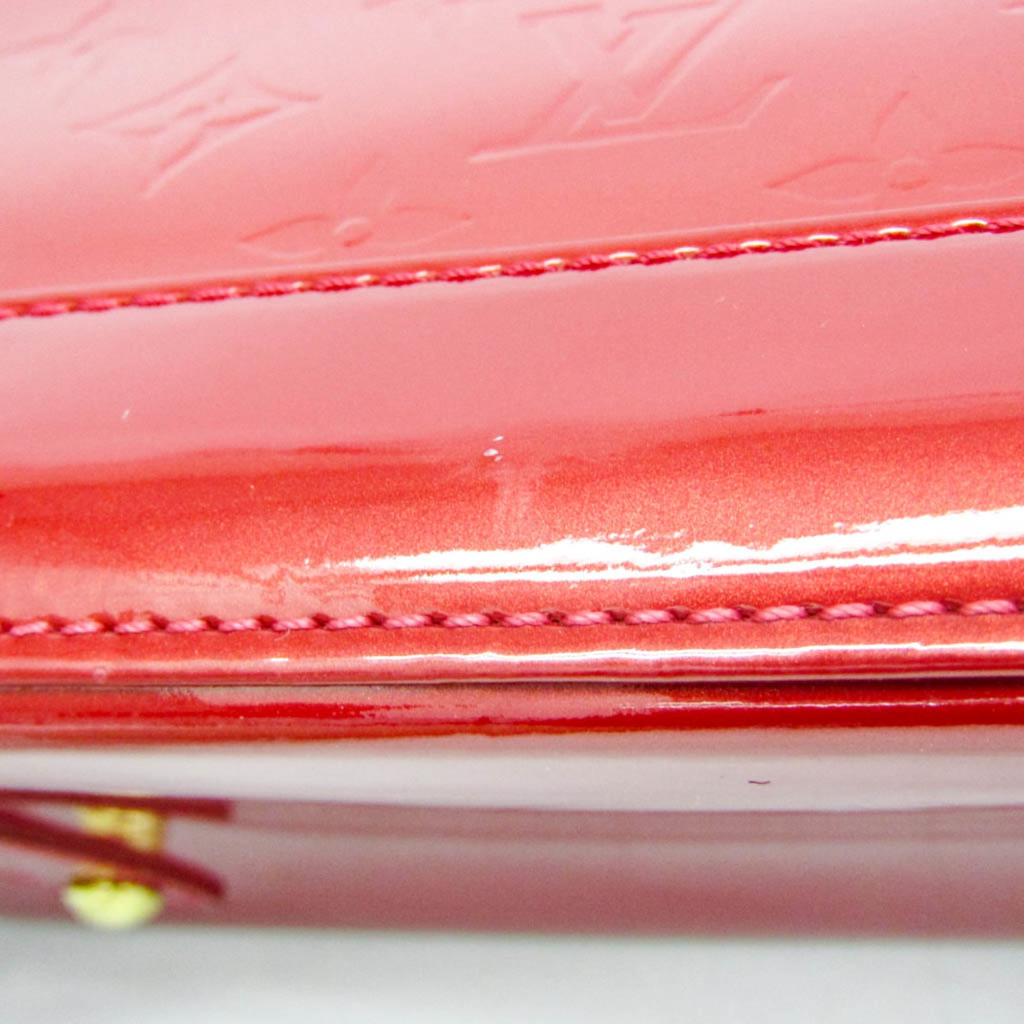 Louis Vuitton Alma Monogram Vernis Red Patent_Leather Handbag (Pre-Owned)