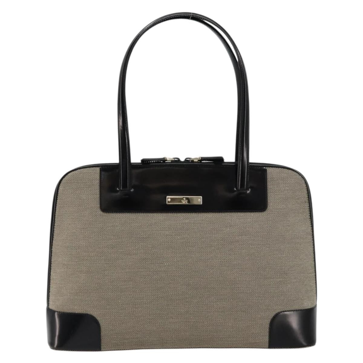 Gucci Open Tote Gg Canvas And Leather Beige Canvas Handbag (Pre-Owned)