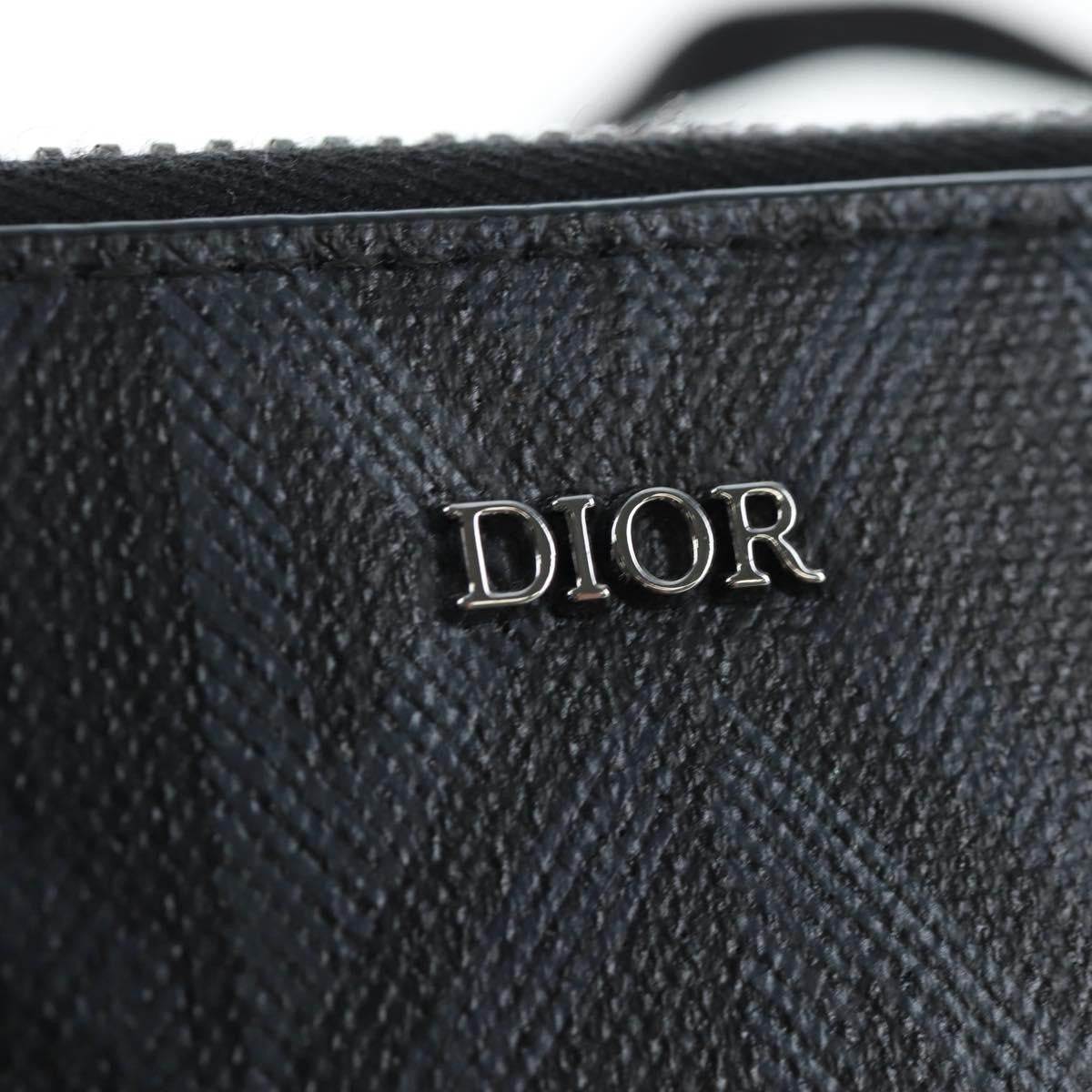 Christian Dior Double Zip Cd Diamond Coated Canvas Black Canvas Crossbody Bag Bag (Pre-Owned)
