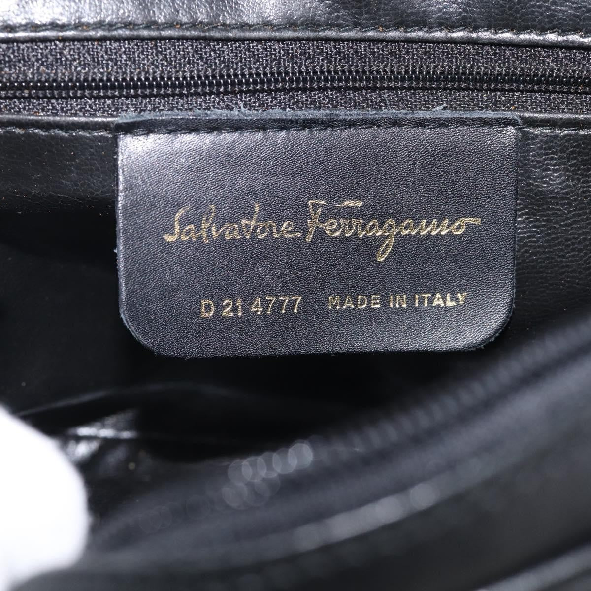 Salvatore Ferragamo Gancini Leather Black Leather Crossbody Bag Bag (Pre-Owned)