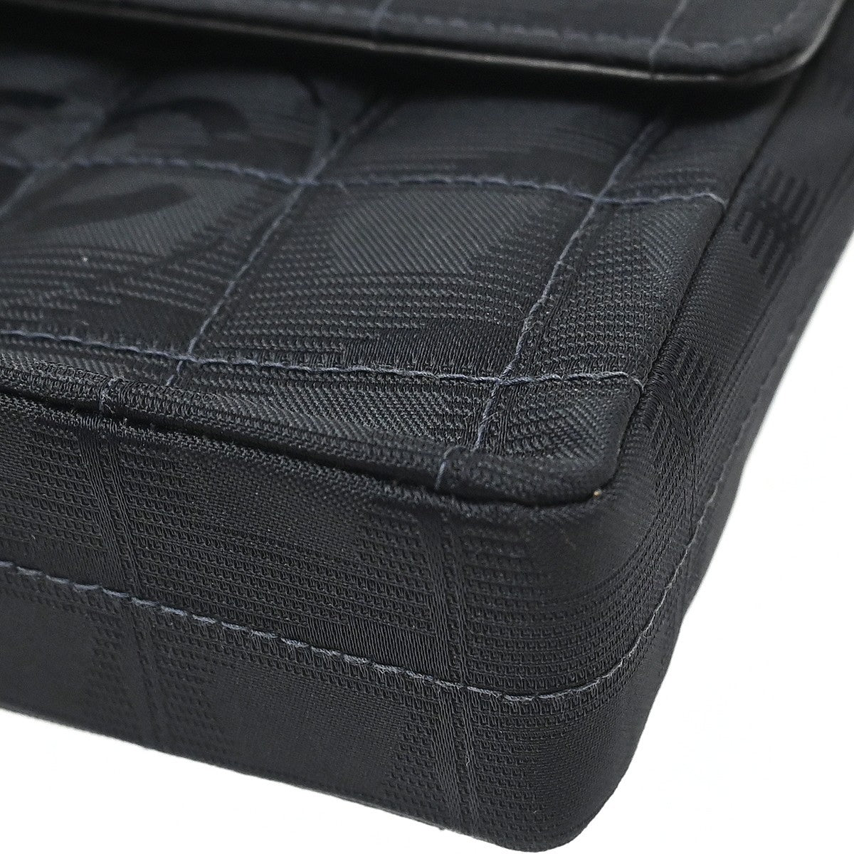 Chanel Travel Line Flap Quilted Nylon Black Nylon Shoulder Bag Bag (Pre-Owned)