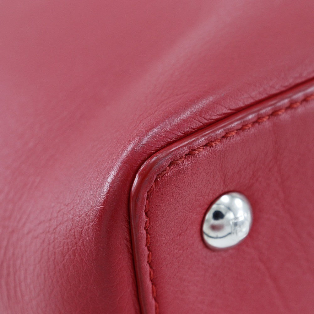 Fendi 2Jours Leather Red Calfskin Tote Bag Bag (Pre-Owned)