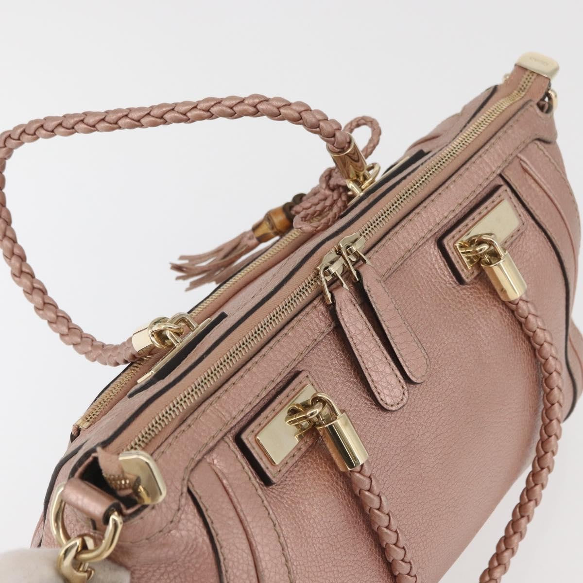 Gucci Bella Convertible Top Handle Leather Pink Leather Handbag (Pre-Owned)