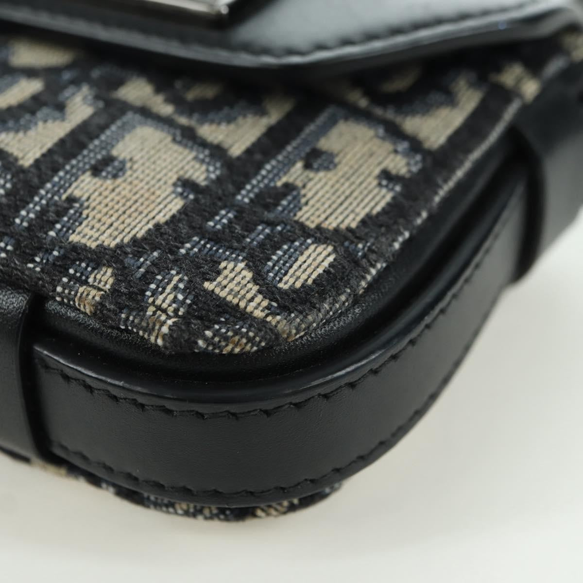 Christian Dior Clasp Lock Messenger Oblique Canvas And Leather Navy Canvas Clutche & Pouche Bag (Pre-Owned)