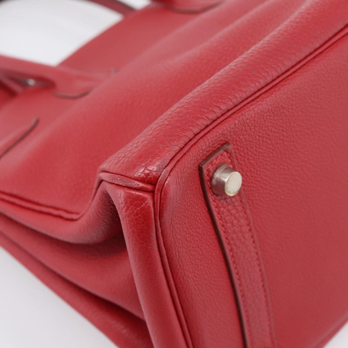 Hermes Birkin Red Togo With Palladium Hardware Red Leather Handbag (Pre-Owned)