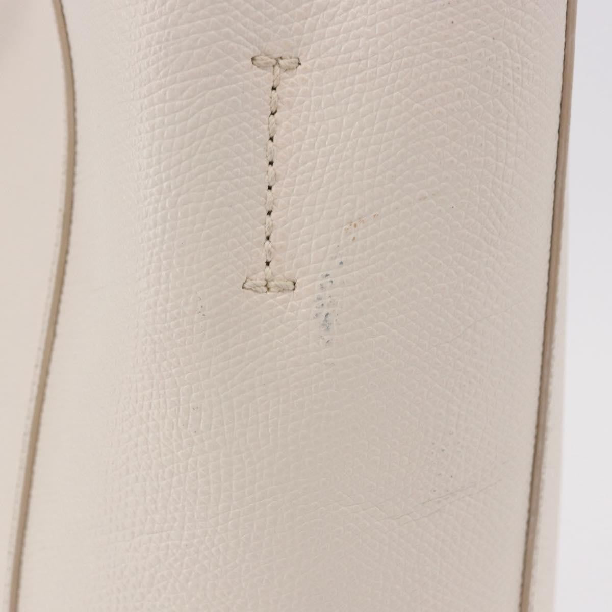 Celine Vertical Bi-Cabas Tote Leather White Leather Tote Bag Bag (Pre-Owned)