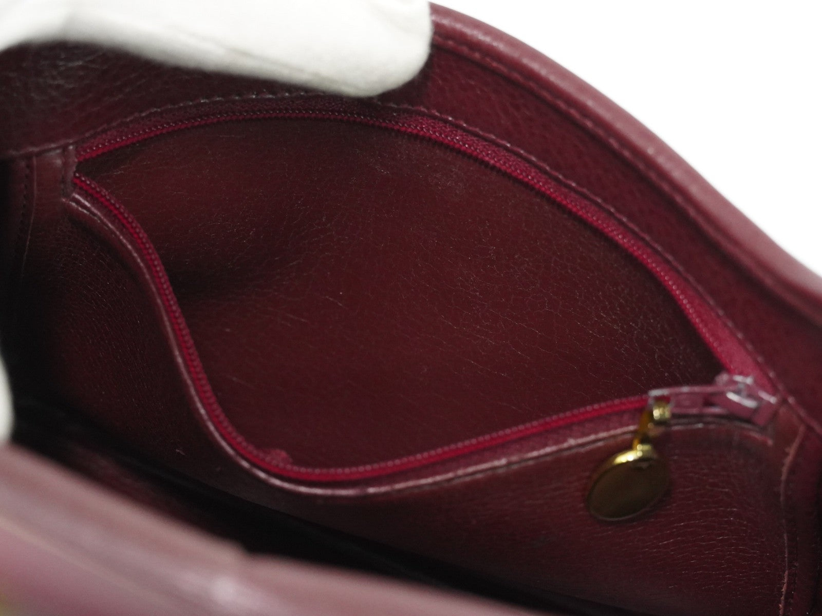 Christian Dior Vintage Cd Flap Leather Burgundy Leather Shoulder Bag Bag (Pre-Owned)