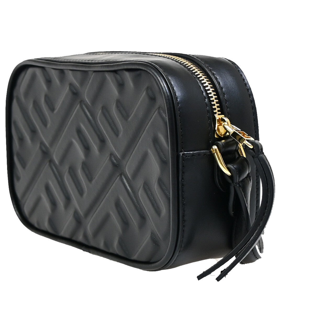 Fendi Camera Zucca Embossed Leather Black Leather Handbag (Pre-Owned)