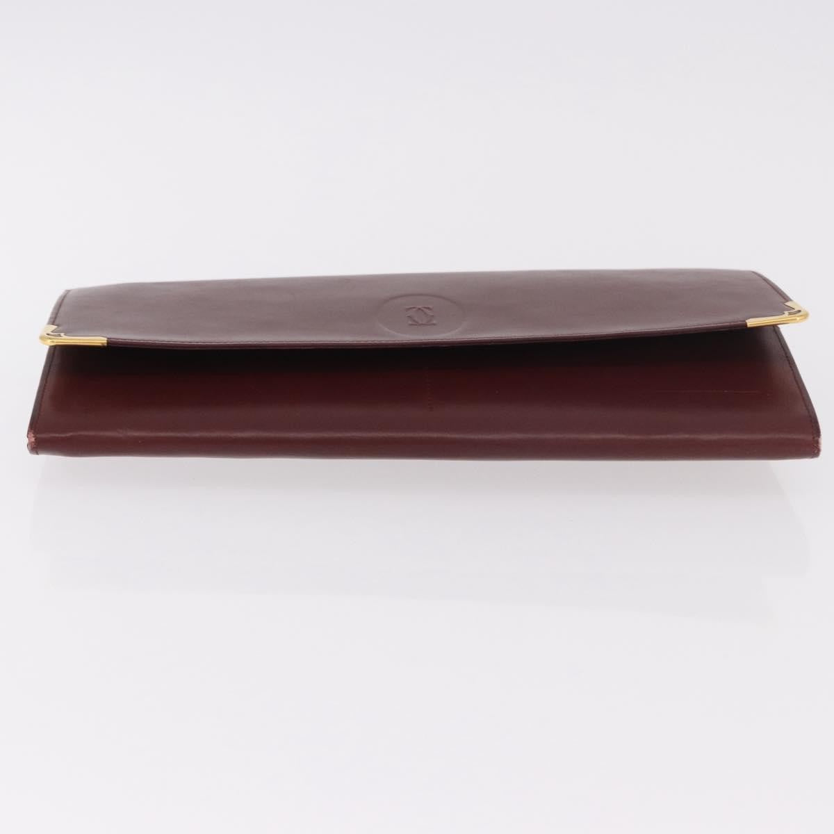 Cartier Must De Cartier Leather Burgundy Leather Clutche & Pouche Bag (Pre-Owned)