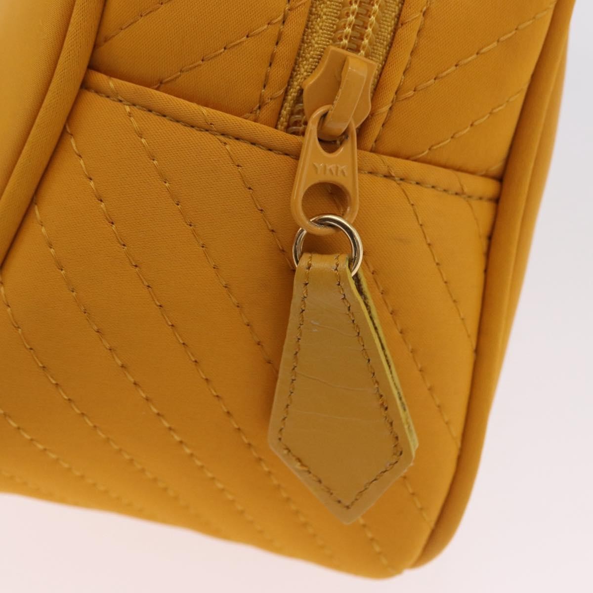 Saint Laurent Vintage Quilted Top Handle Bag Nylon Yellow Nylon Handbag (Pre-Owned)