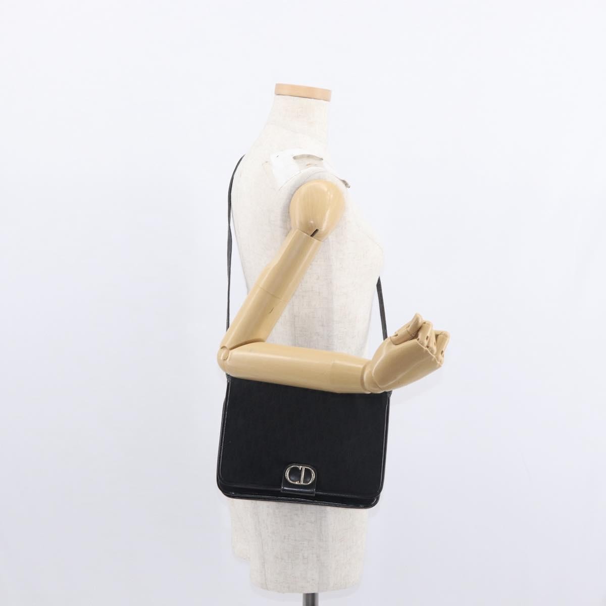 Christian Dior Vintage Cd Trotter Canvas Black Canvas Shoulder Bag Bag (Pre-Owned)