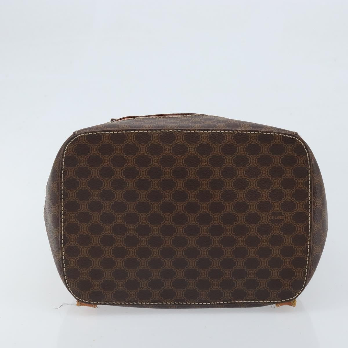 Celine Vintage Macadam Canvas And Leather Brown Canvas Backpack Bag (Pre-Owned)