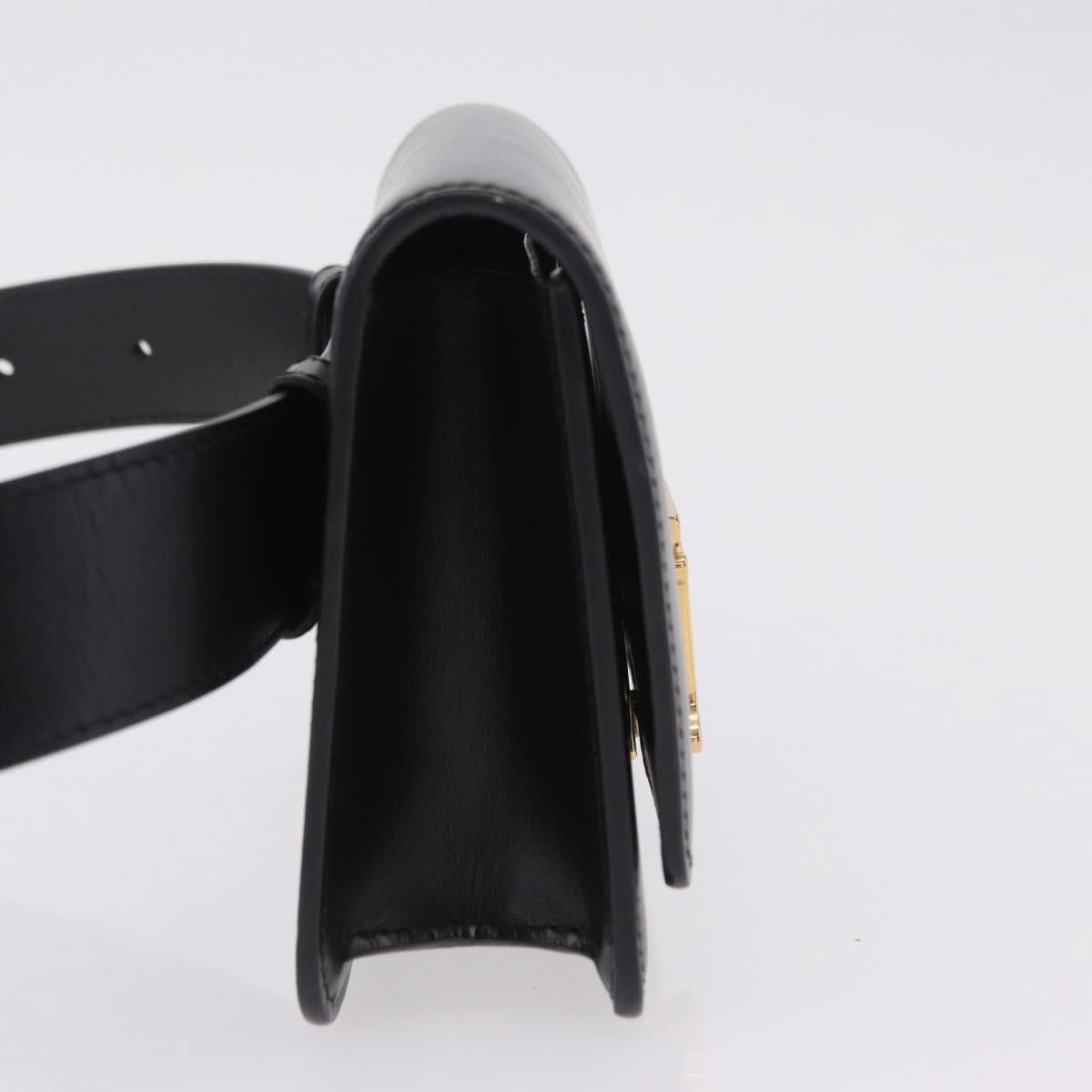 Burberry Tb Belt Leather Black Leather Clutche & Pouche Bag (Pre-Owned)