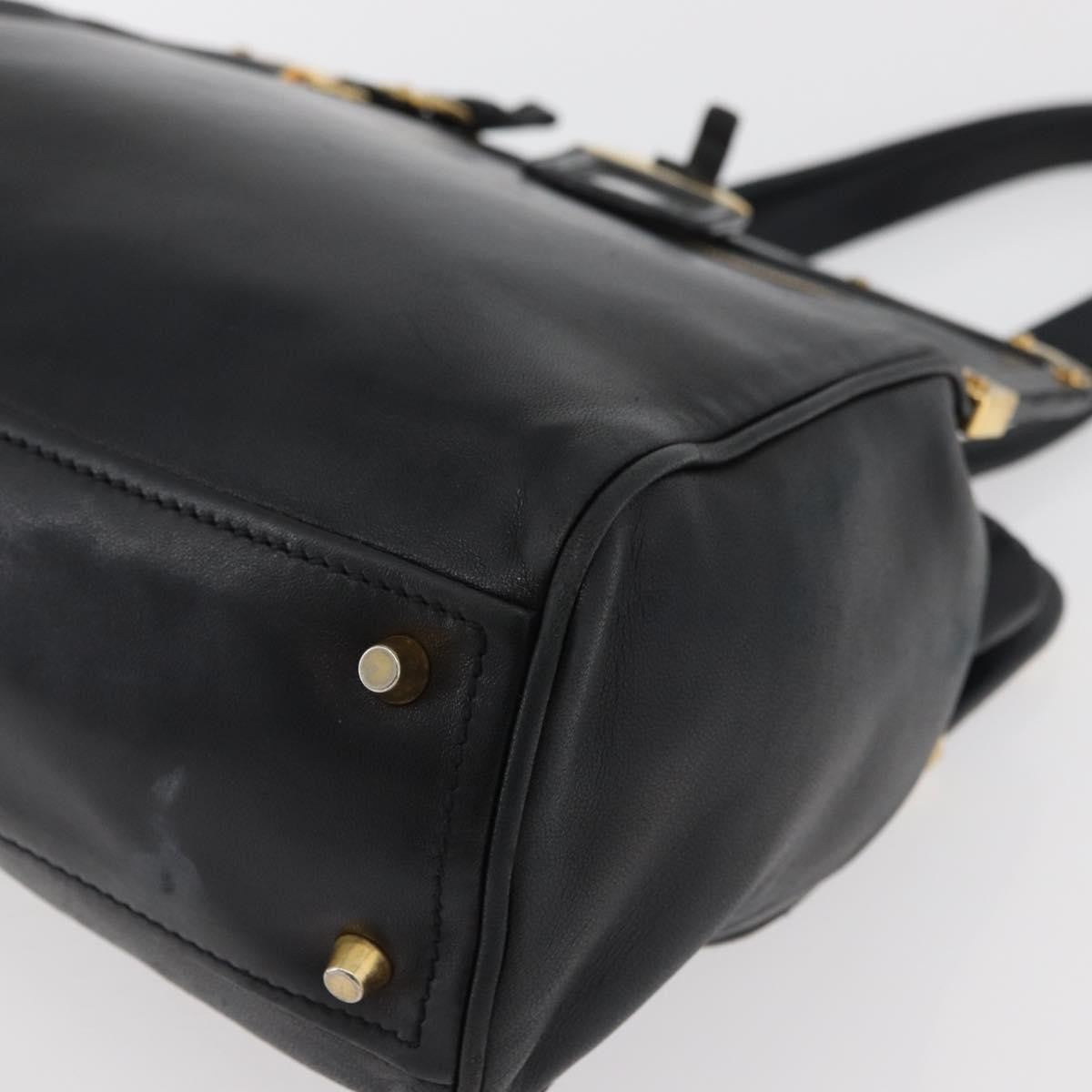 Prada Tote Leather Black Leather Tote Bag Bag (Pre-Owned)