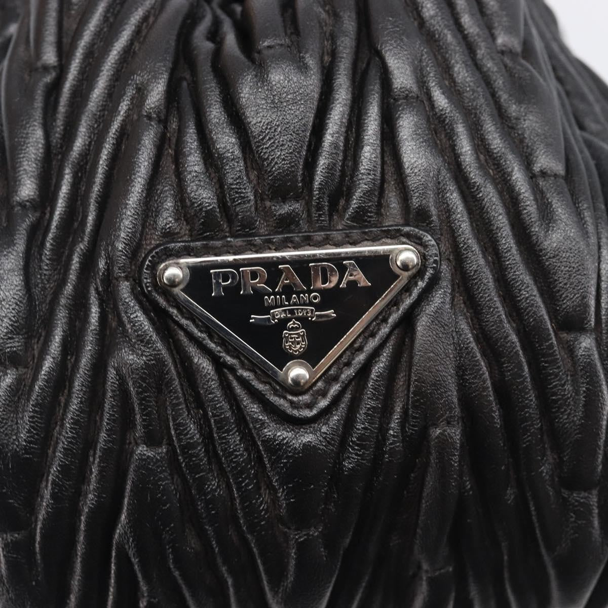 Prada Flap Chevron Nappa Black Leather Shoulder Bag Bag (Pre-Owned)