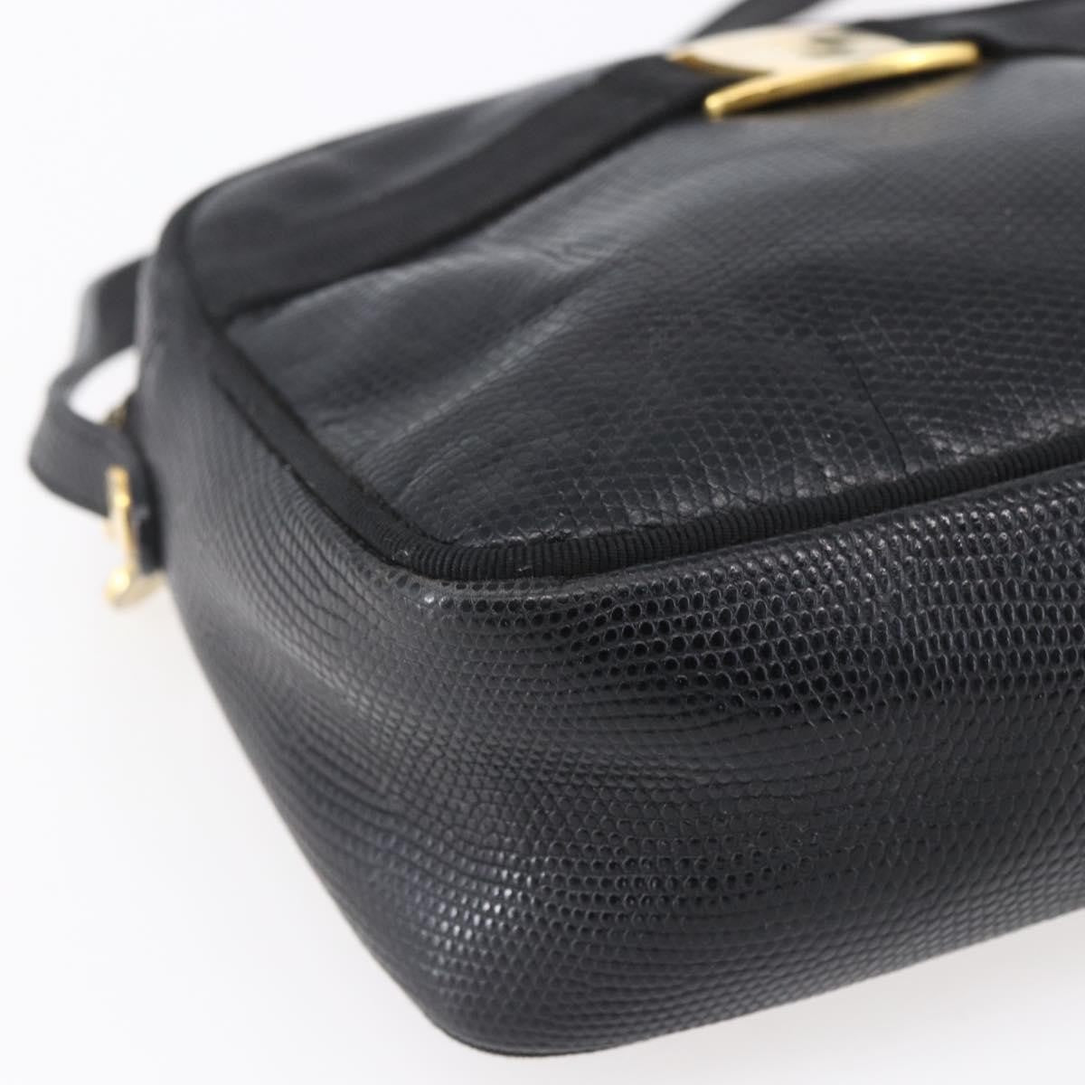 Salvatore Ferragamo Vara Bow Camera Leather Black Leather Shoulder Bag Bag (Pre-Owned)