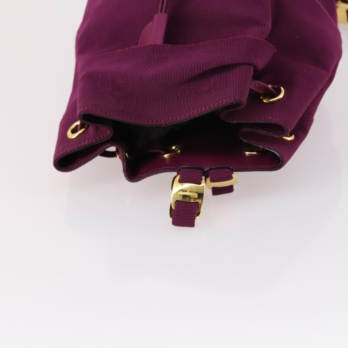Salvatore Ferragamo Vala Canvas Purple Canvas Backpack Bag (Pre-Owned)