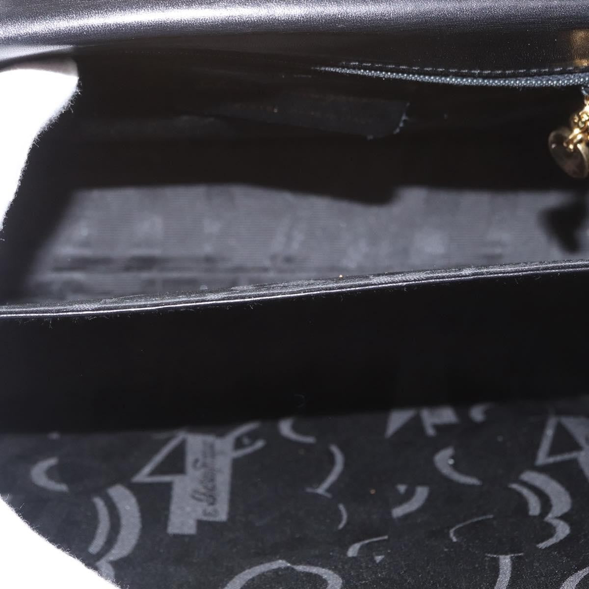 Salvatore Ferragamo Convertible Top Handle Leather Black Leather Handbag (Pre-Owned)
